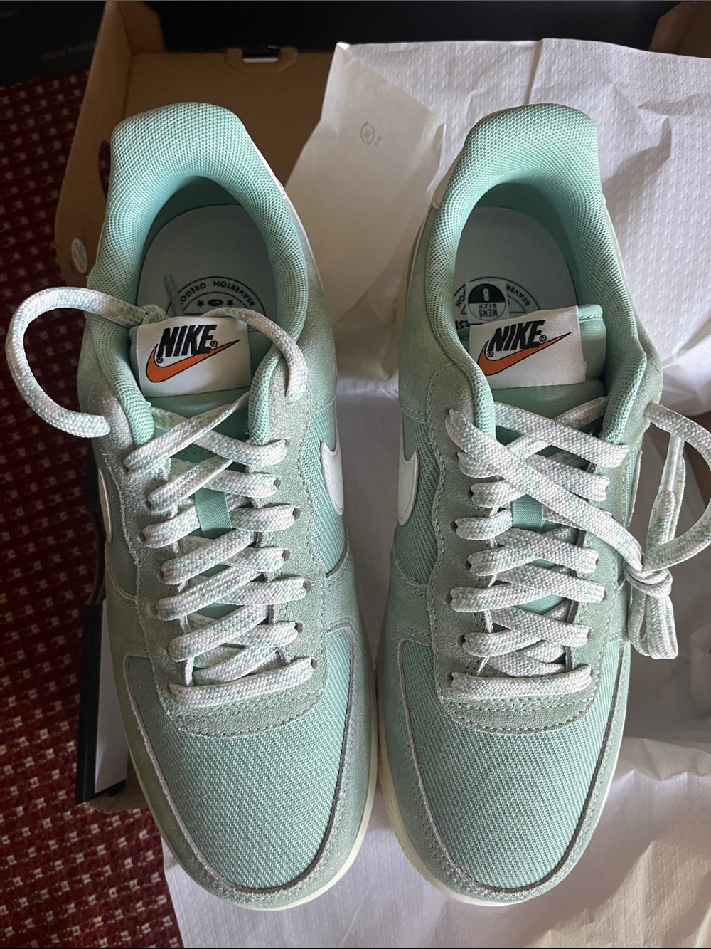 Nike Air Force 1 ‘07 LV8 Enamel Green/ Sail Low-Top Sneakers - Picture 4 of 8